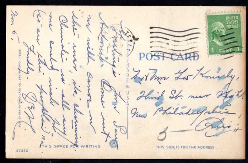 Texas SAN ANTONIO Skyline pm1936 LINEN