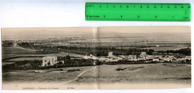 227181 TUNIS CARTHAGE Goulette Vintage folding postcard