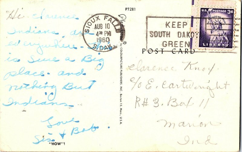 1960 HOW! Native American Indian Vintage Standard View Postcard