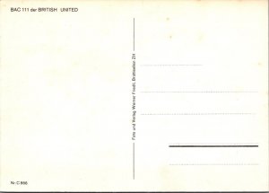 Aviation Postcard - BAC 111 British United Aeroplane, Unused RR21998