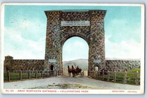 1910 Arch Northern Entrance Yellowstone Park Wyoming WY Haynes Photo Postcard