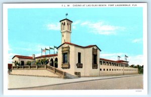 FORT LAUDERDALE, Florida FL ~ Las Olas Beach CASINO c1920s Postcard