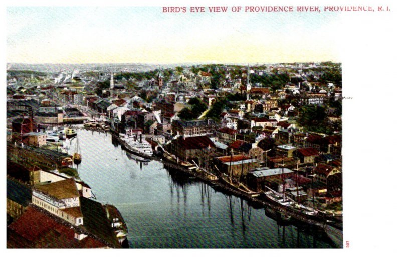 Rhode Island Providence  Aerial View of Providence along River