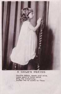 A Childs Prayer Old Real Photo Postcard