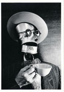 Coffee Pot Head Man with Cup - Coffee Humor Postcard