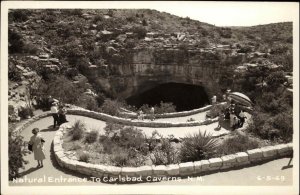 Carlsbad Caverns New Mexico NM Cave Entrance Real Photo Vintage Postcard