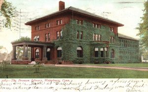 Vintage Postcard 1907 The Bronson Library Building Waterbury Connecticut CT