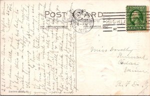 Turkey and Chickens at Corn Shocks, Thanksgiving Greetings c1912 Postcard Y21