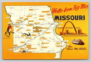 Hello From Missouri The Show Me State 4x6 Vintage Postcard 0367