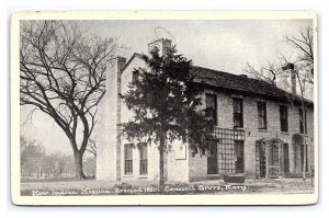 Kaw Indian Mission Erected 1850 Council Grove Kansas Postcard