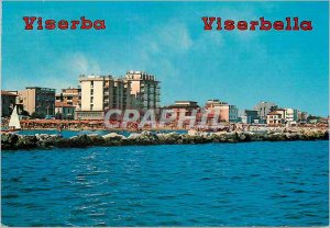 Postcard Modern Viserba Hotels and beach seen from the sea