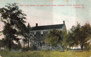 c1910 First Logan County Court House Abraham Lincoln IL Illinois P441