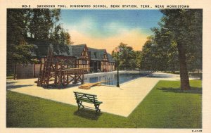 BEAN STATION, Tennessee~TN KINGSWOOD SCHOOL POOL Roadside c1940's Linen Postcard