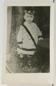 Adorable Hagerstown Md Boy Howard E Slagen in Costume / Suit Postcard D3