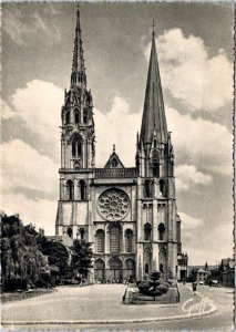 1950s Postcard France Chartres Cathedral