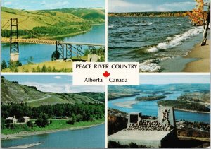 Peace River Alberta Multiview Twelve Foot Davis Area Lesser Slave Postcard C9