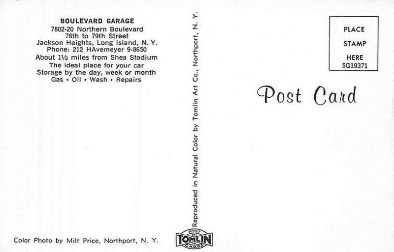 Jackson Heights L. I. NY Boulevard Garage Car Wash Texaco Gas Station