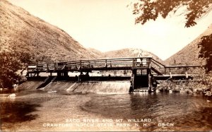 New Hampshire White Mountains Crawford Notch Saco River Dam & Mount Willard R...