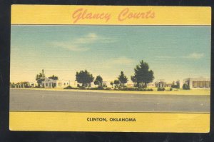 CLINTON OKLAHOMA ROUTE 66 GLANCY COURTS LINEN MOTEL ADVERTISING POSTCARD 