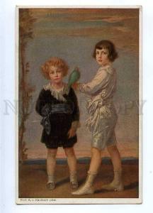 187531 Royal Kids Boys w/ PARROT by KAULBACH Vintage PC
