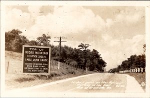 RPPC Maryland West of Grantsville Top Negro Mtn National Hwy Rte 40 Postcard X16