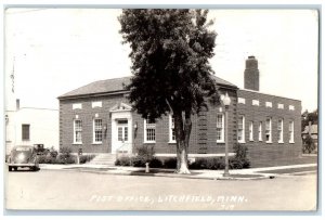 1940 Post Office Building Litchfield Minnesota MN RPPC Photo Vintage Postcard