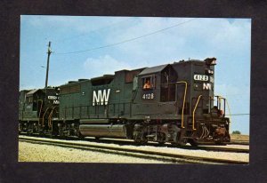 OH Norfolk & and Western Railroad Train Locomotive 4128 Bellevue Ohio Postcard