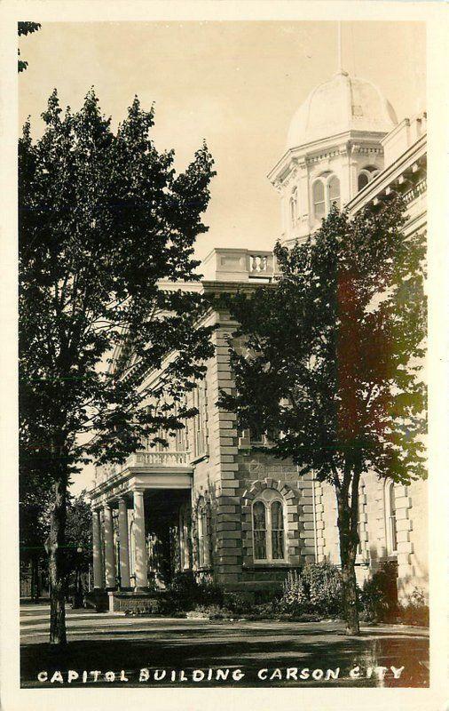 CARSON CITY NEVADA 1930s Capital Buildings RPPC Real photo postcard 5218