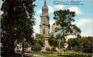 Cathedral Square Milwaukee WI Postcard PC167