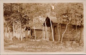 Cabins at Lake Lozon Lodge Algoma Mills Ontario ON RPPC Postcard E23 *As Is