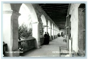 Vintage RPPC Santa Barbara Mission Monks Friar Postcard F65 