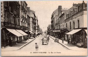 Saint-Nazaire - La Rue De Nantes France Streei View Business Section Postcard