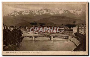 Old Postcard Greoble Vue Generale And The Alps