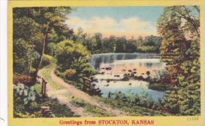 Kansas Greetings From Stockton Landscape Scene 1951