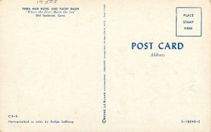 Postcard Connecticut Old Saybrook Terra Mar Hotel Yacht Basin 1950s  23-1944