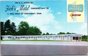 Postcard NY Albany Ficks Motel