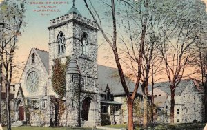 PLAINFIELD, NJ New Jersey  GRACE EPISCOPAL CHURCH  Union County 1914 Postcard