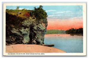 Cedar River Palisades Cedar Rapids Iowa IA UNP WB Postcard V13