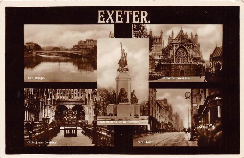 EXETER DEVON UK MULTI IMAGE REAL PHOTO POSTCARD c1920s