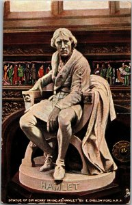 Tucks 6671 Statue Sir Henry Irving as Hamlet by E Onslow Ford Vtg Postcard C23