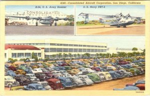San Diego, CA California CONSOLIDATED AIRCRAFT CORP PLANT 1942 Aviation Postcard
