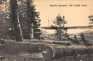 Vanern Sweden Castle Old Canons Scene Antique Postcard K94133