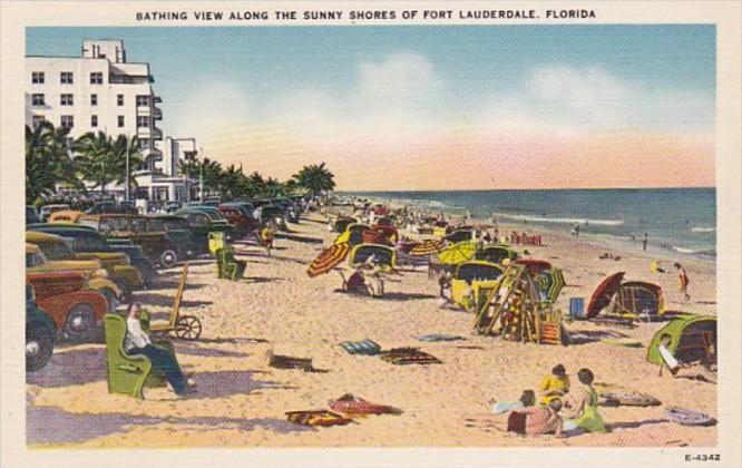 Florida Fort Lauderdale Bathing View Along The Sunny Shores