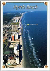 1950's Myrtle Beach South Carolina SC Beach Buildings Hotels Posted Postcard