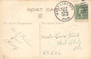 2 Pumpkins, Black Cats Halloween 1915 