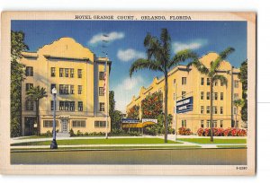Orlando Florida FL Postcard 1944 Hotel Orange Court