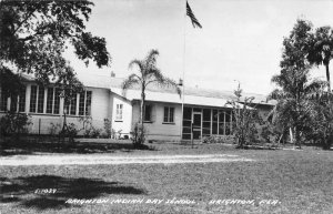 Brighton Florida birds eye view Brighton Indian Day School real photo pc BB2276