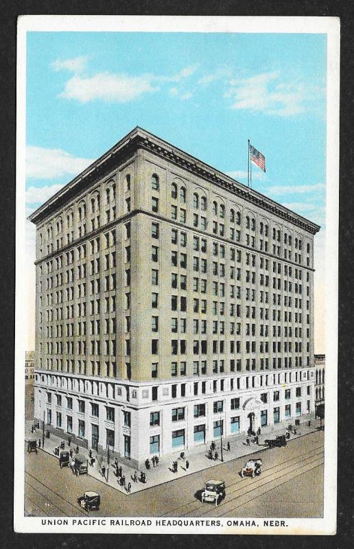 Elevated View Union Pacific Railroad Headquarters Omaha Nebraska Unused c1920s