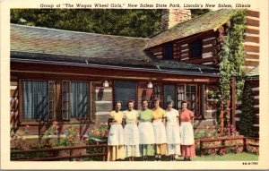 Linen PC Group of Wagon Wheel Girls Lincoln's New Salem State Park in Illinois