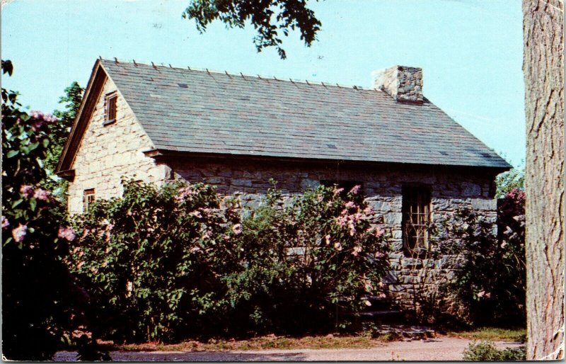 Shelburne Museum Vermont VT Little Stone Cottage Farm House Postcard PM Cancel 